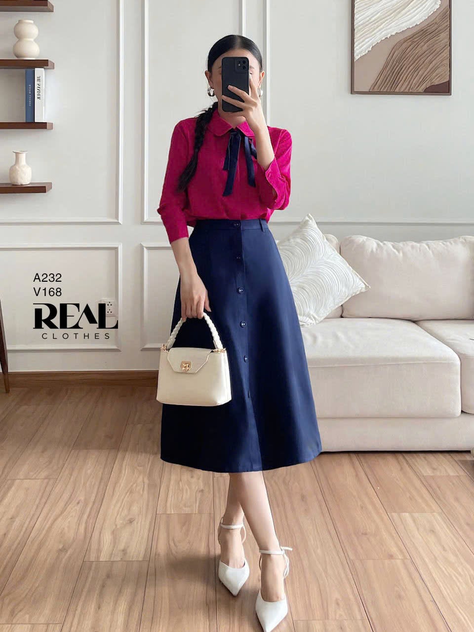 Sơ mi Hàn Quốc hồng cẩm