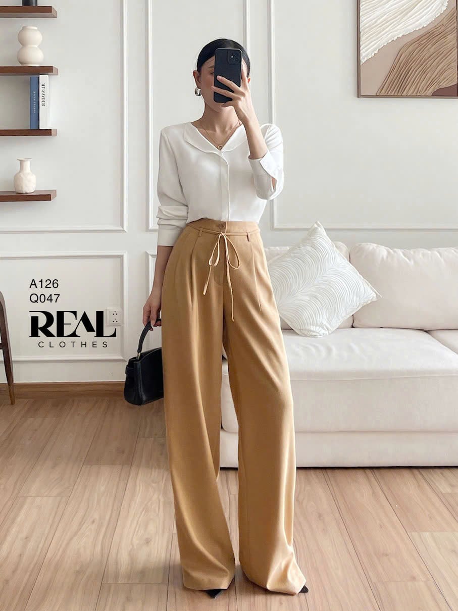 Quần suông HQ linen cafe sữa