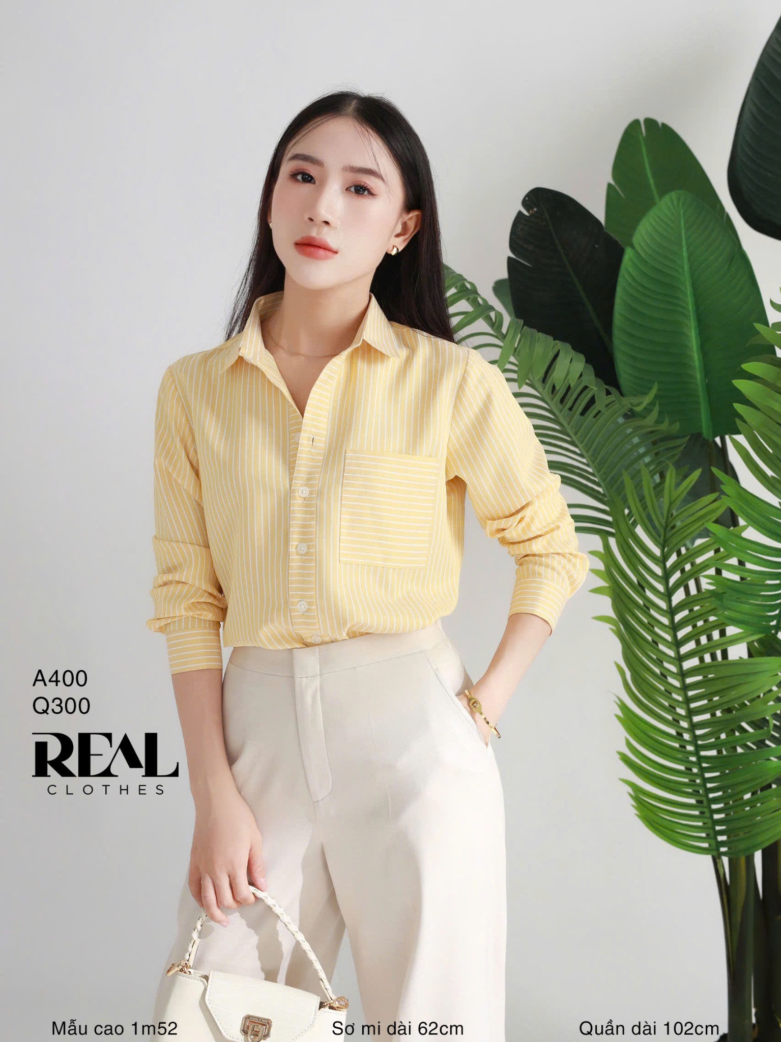 Quần lưng thun suông kem SALE