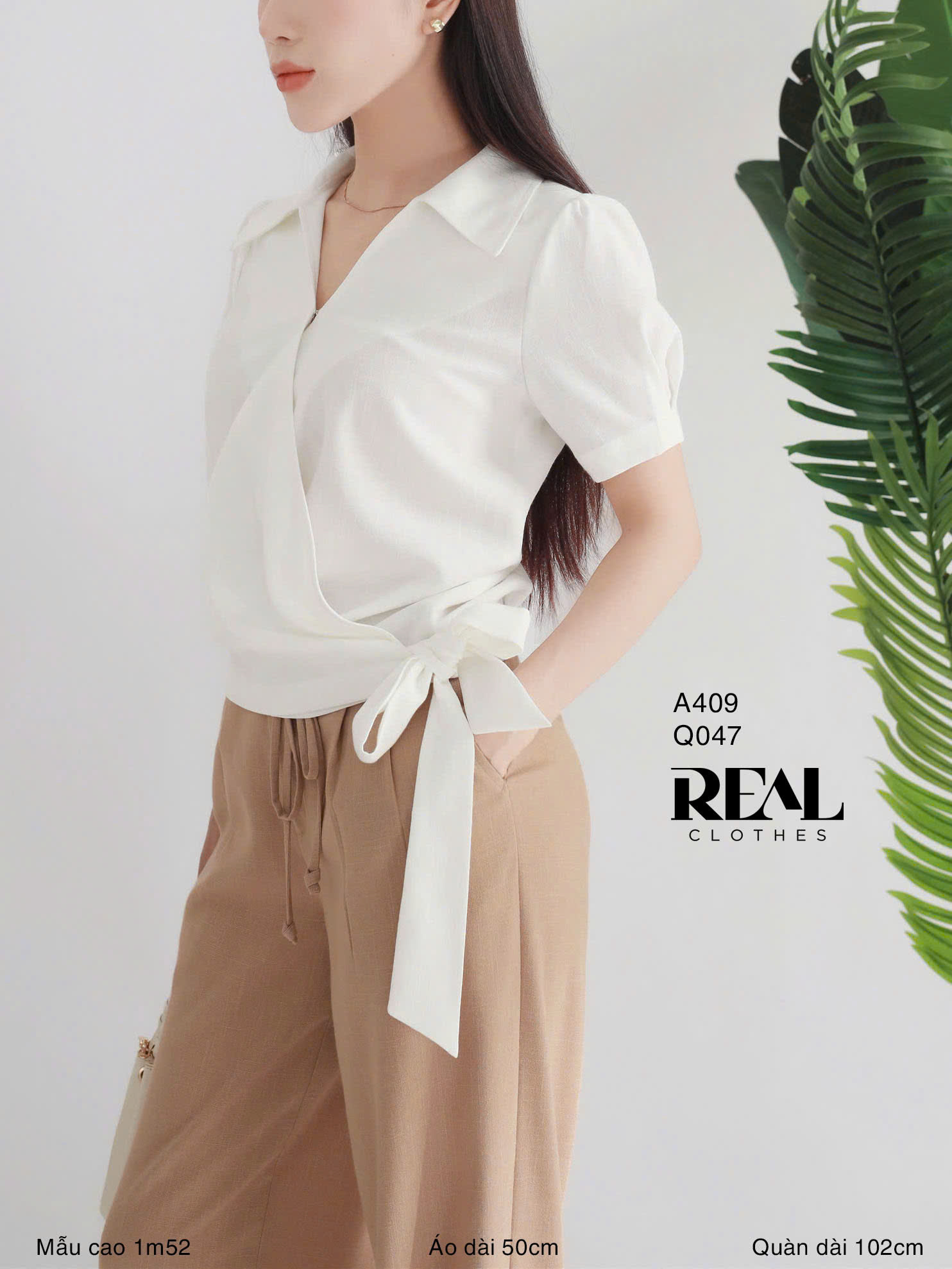 Quần suông HQ linen cafe sữa