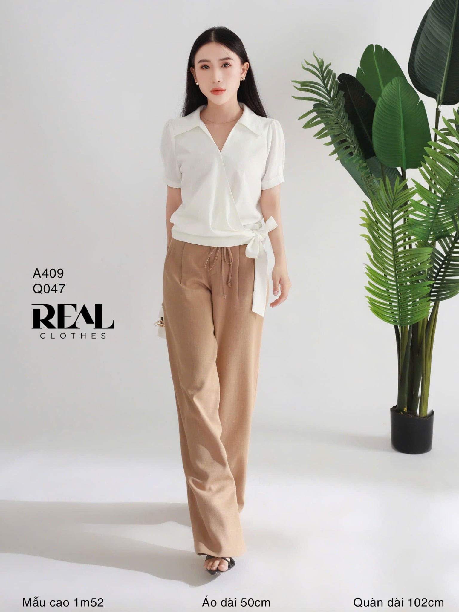 Quần suông HQ linen cafe sữa