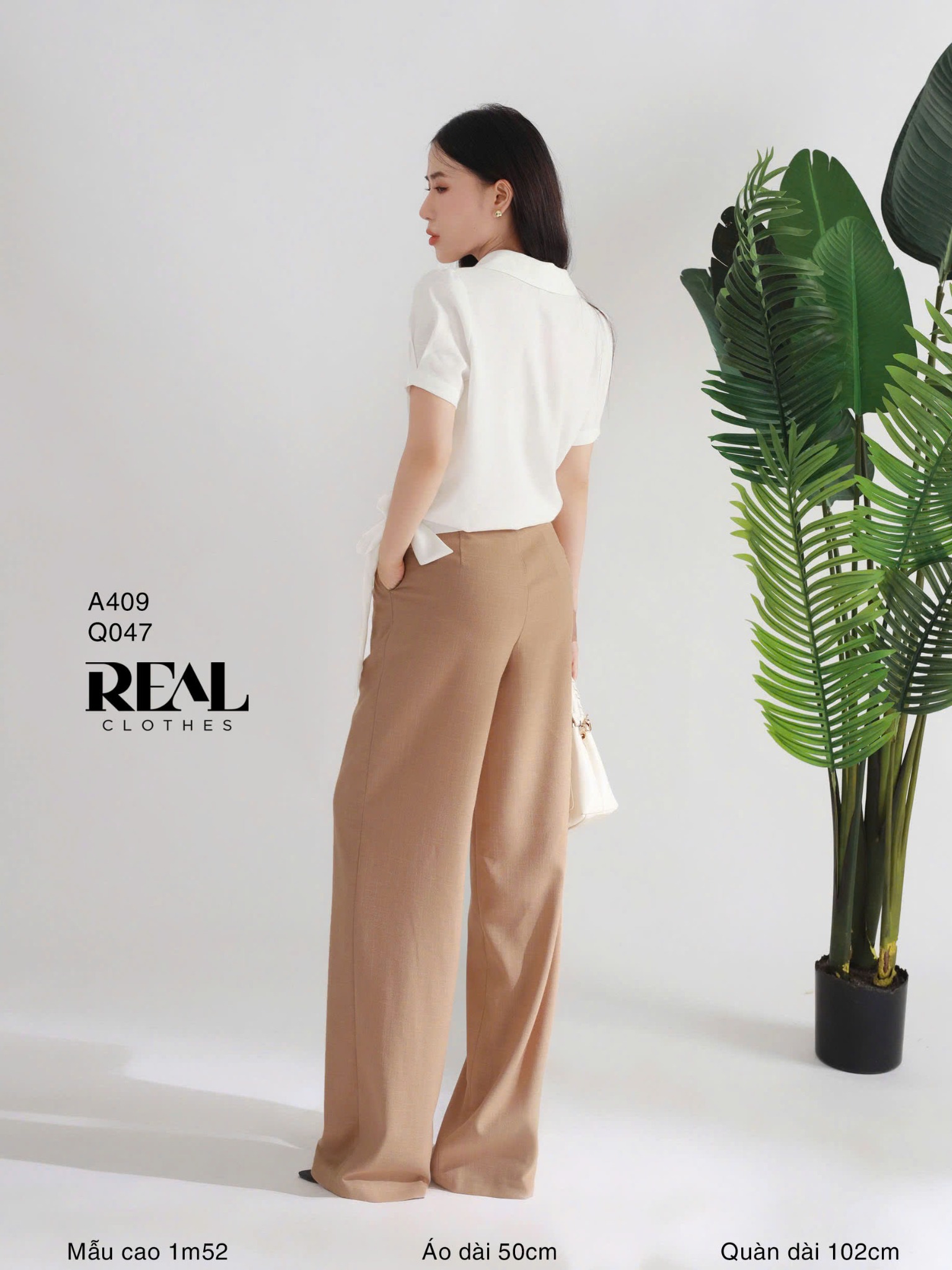 Quần suông HQ linen cafe sữa