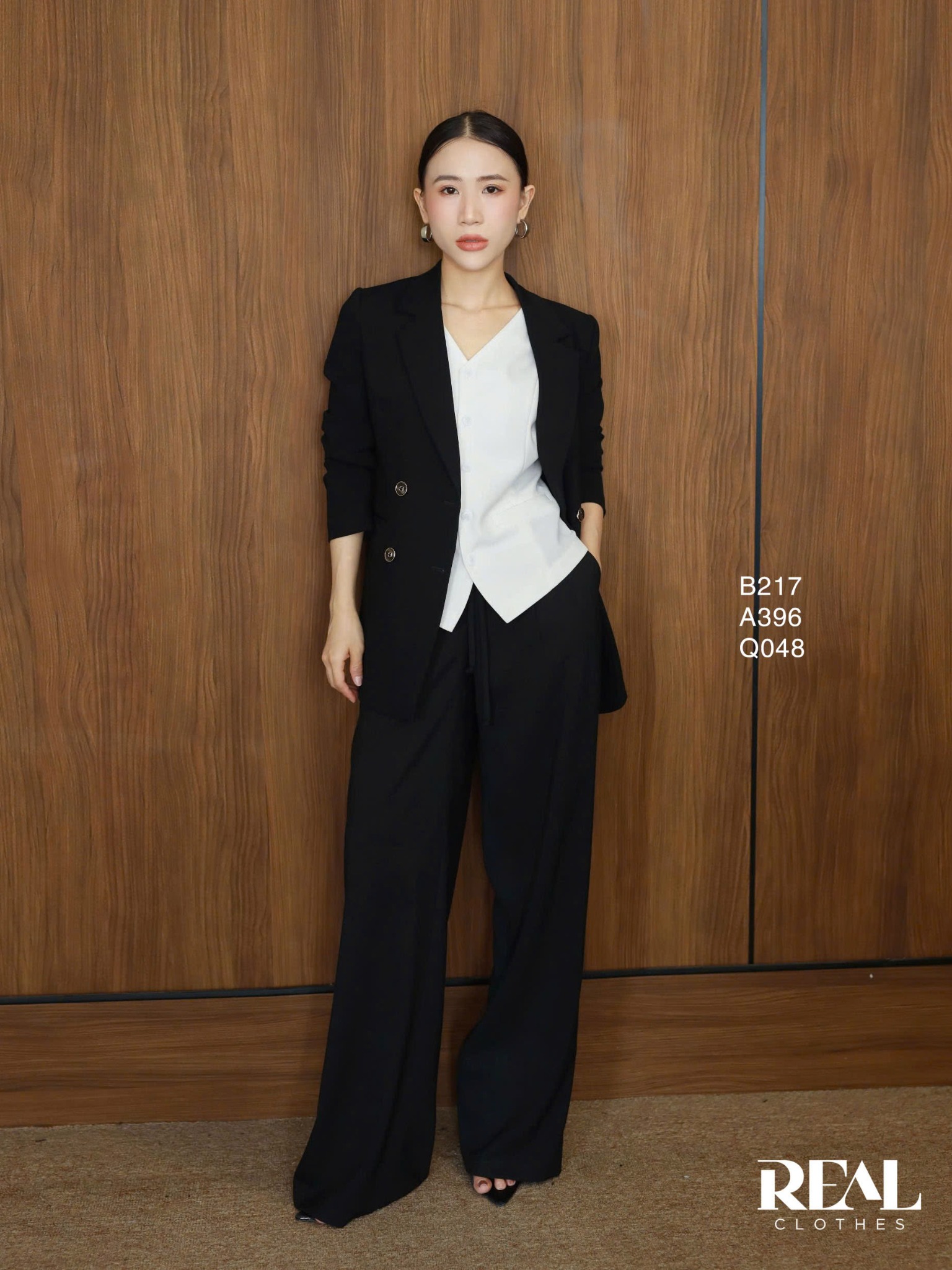 Quần suông HQ linen đen