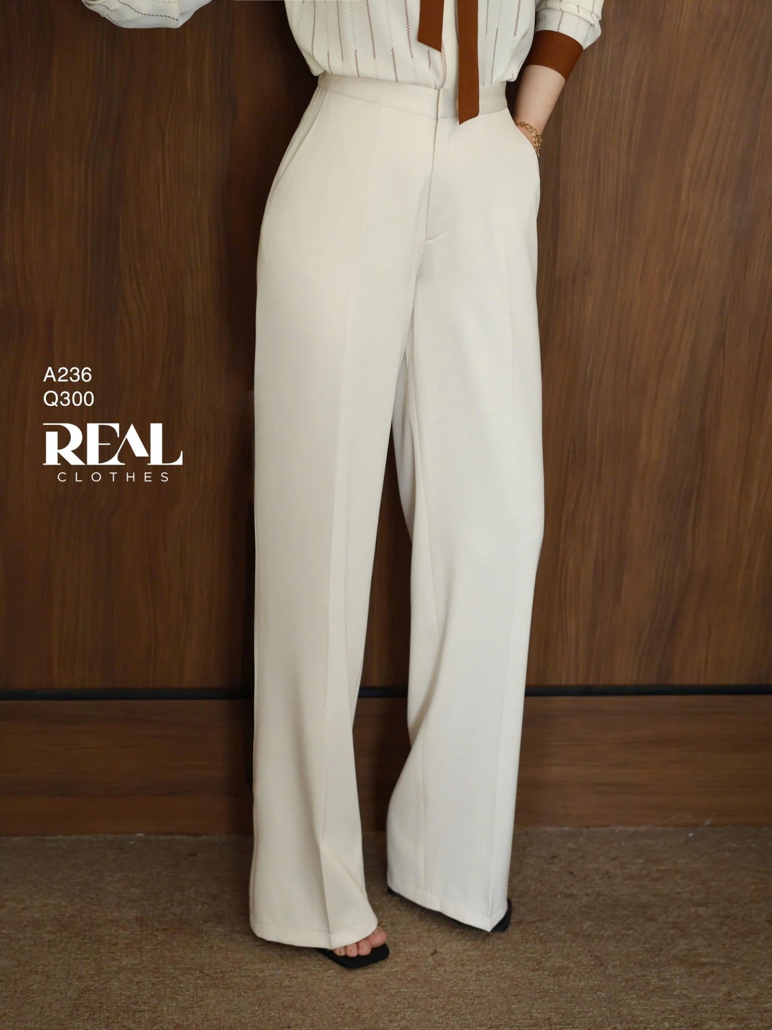 Quần lưng thun suông kem SALE