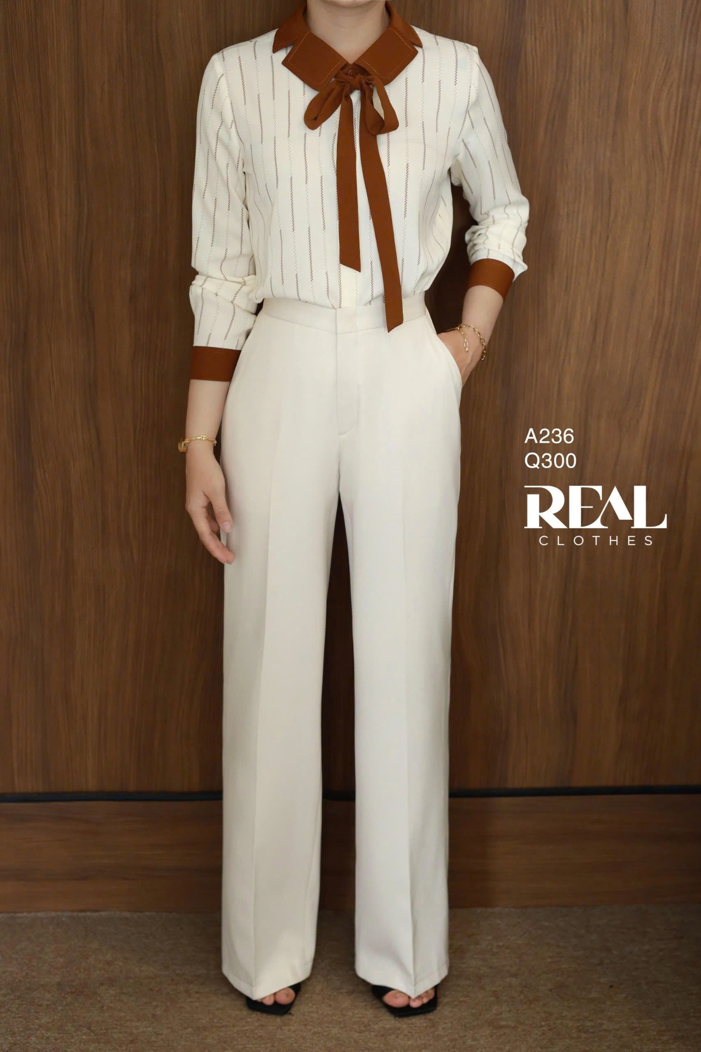 Quần lưng thun suông kem SALE