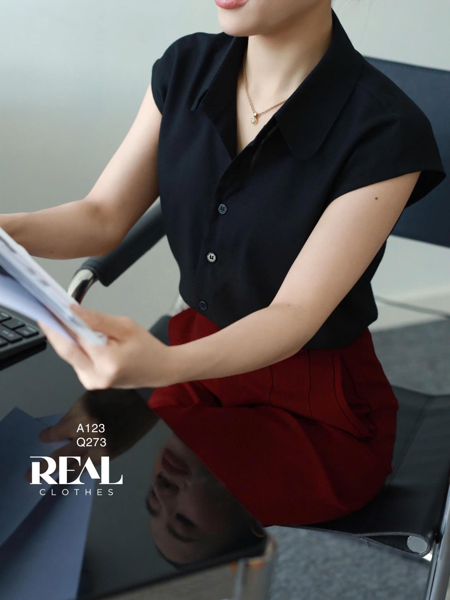 Sơ mi tay liền linen đen