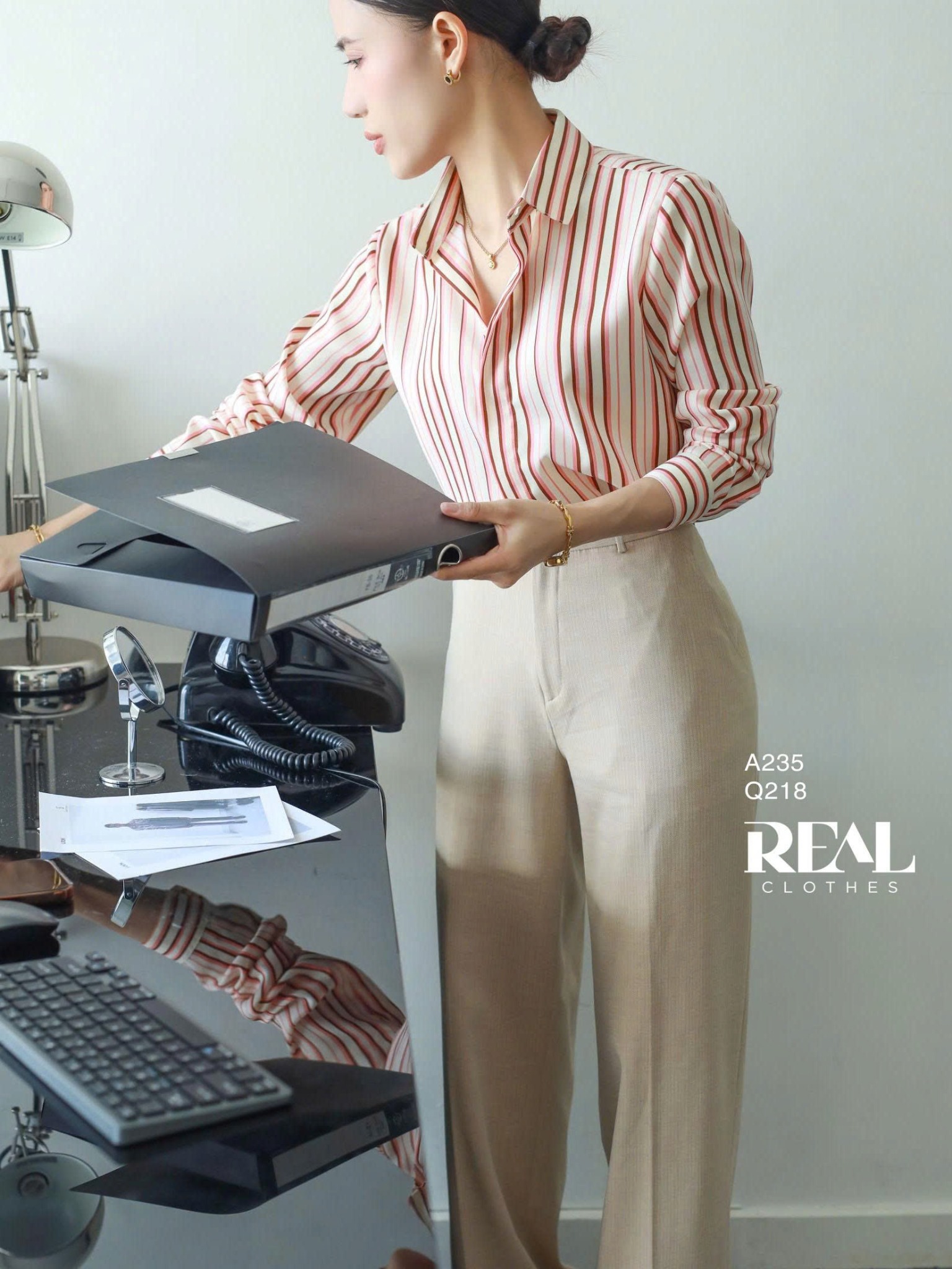 Quần suông Paris nâu nhạt