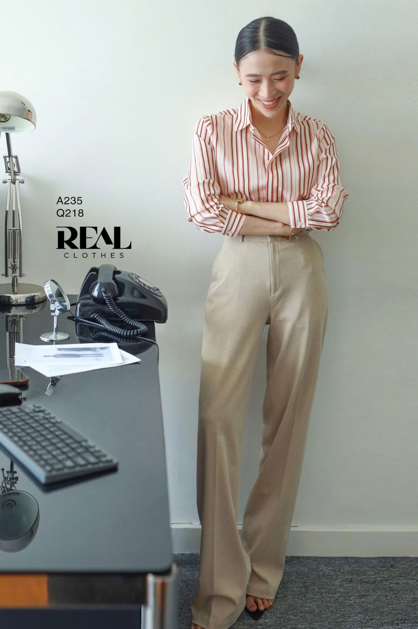 Quần suông Paris nâu nhạt