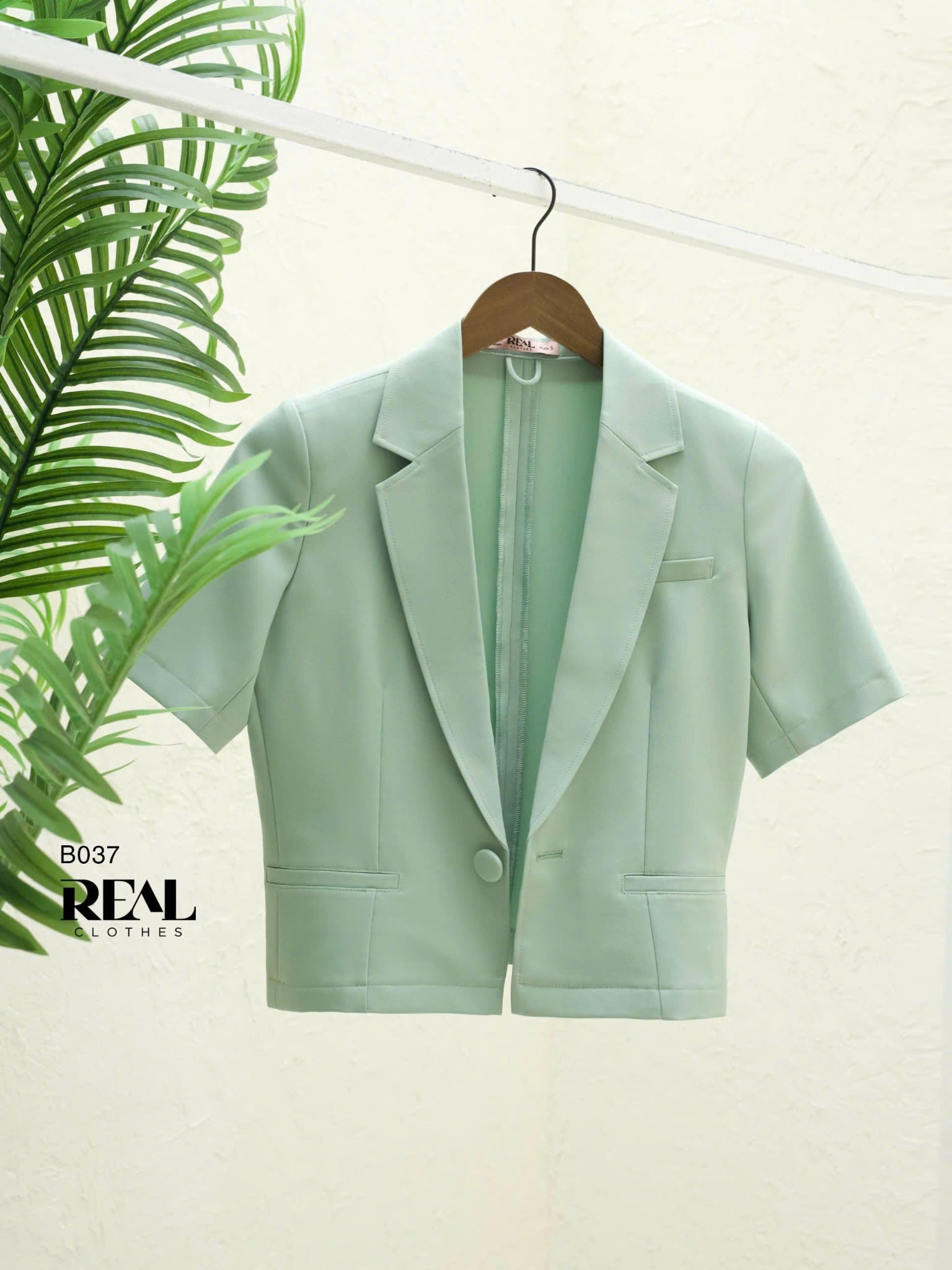 Blazer tay ngắn olive