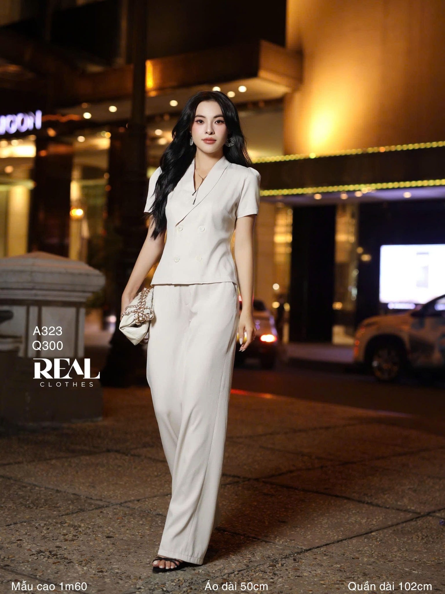 Quần lưng thun suông kem SALE