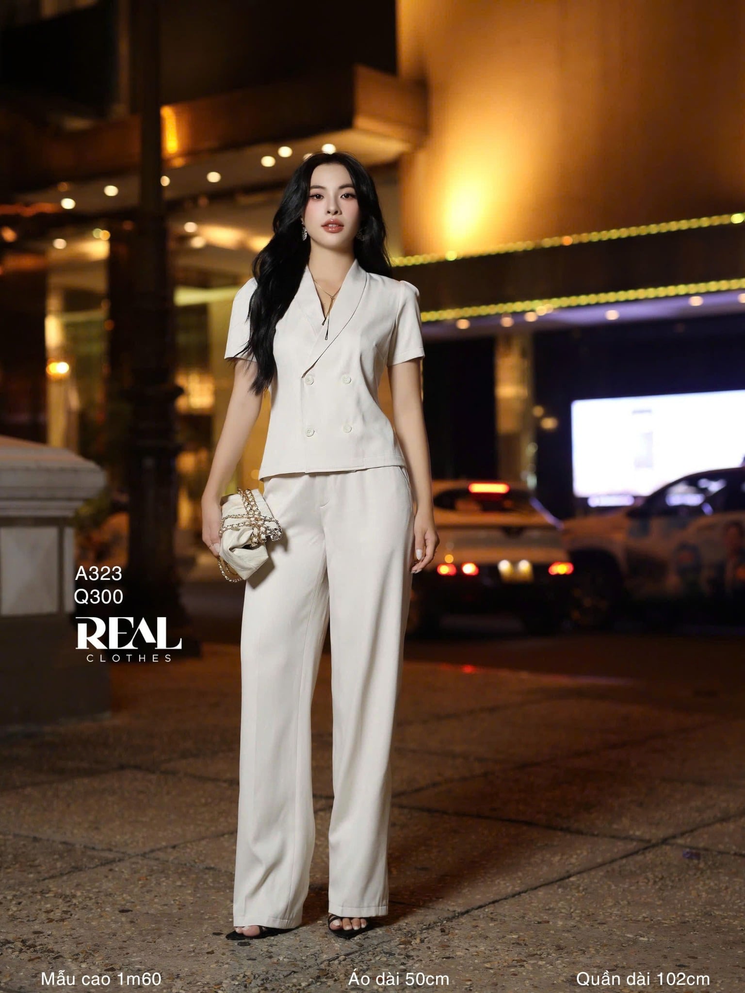 Quần lưng thun suông kem SALE