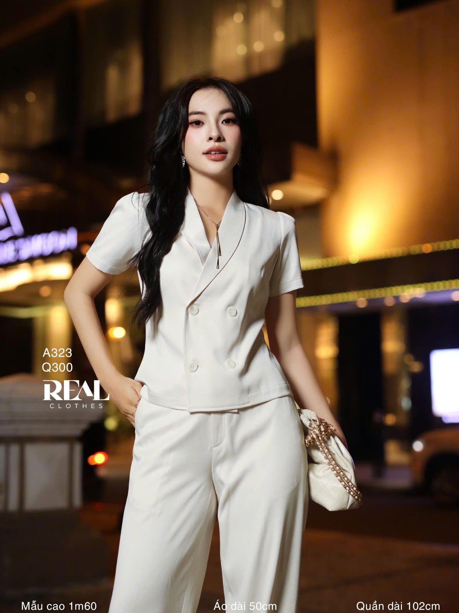 Quần lưng thun suông kem SALE