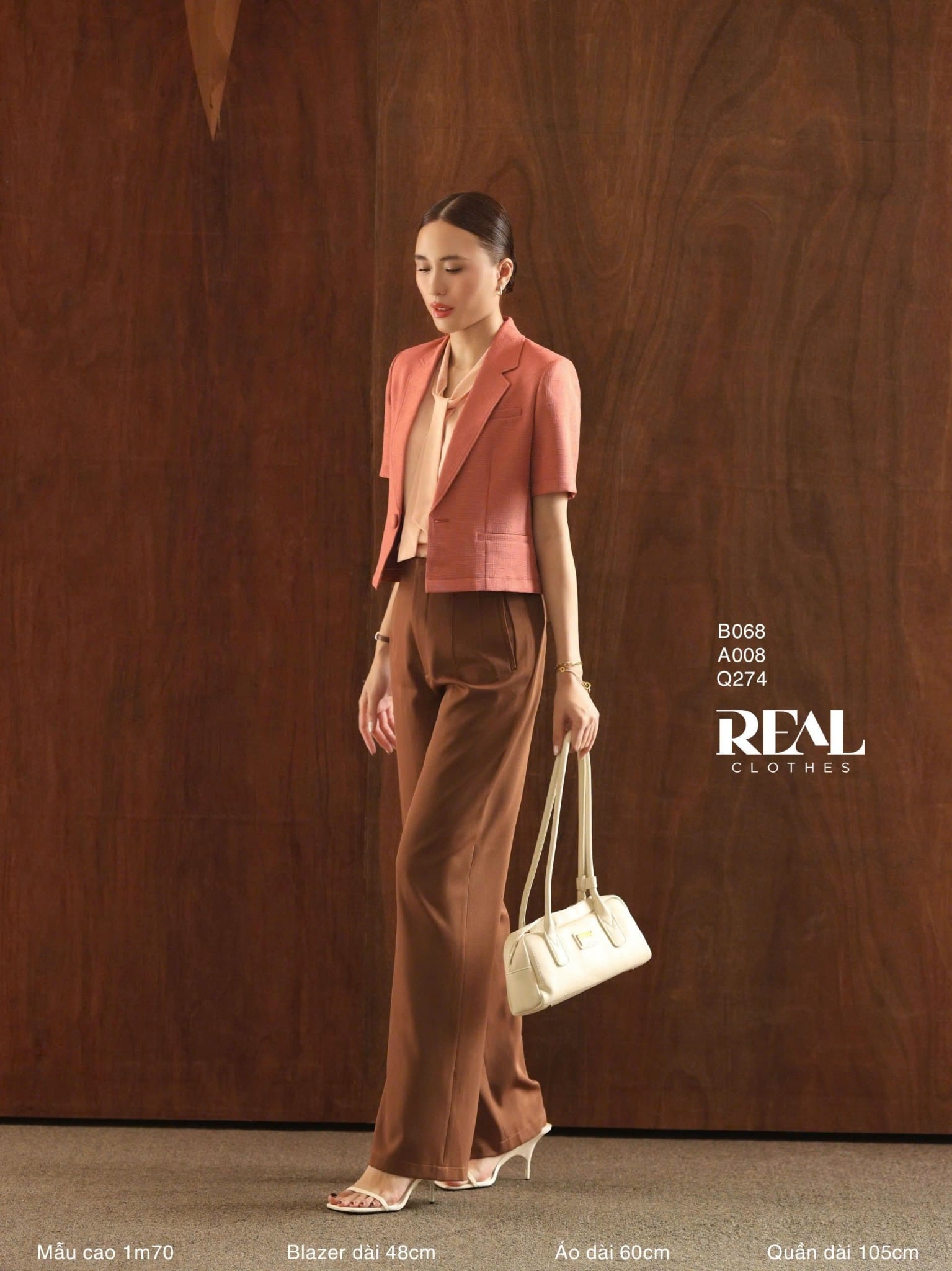 Blazer tay ngắn cam gạch MỚI