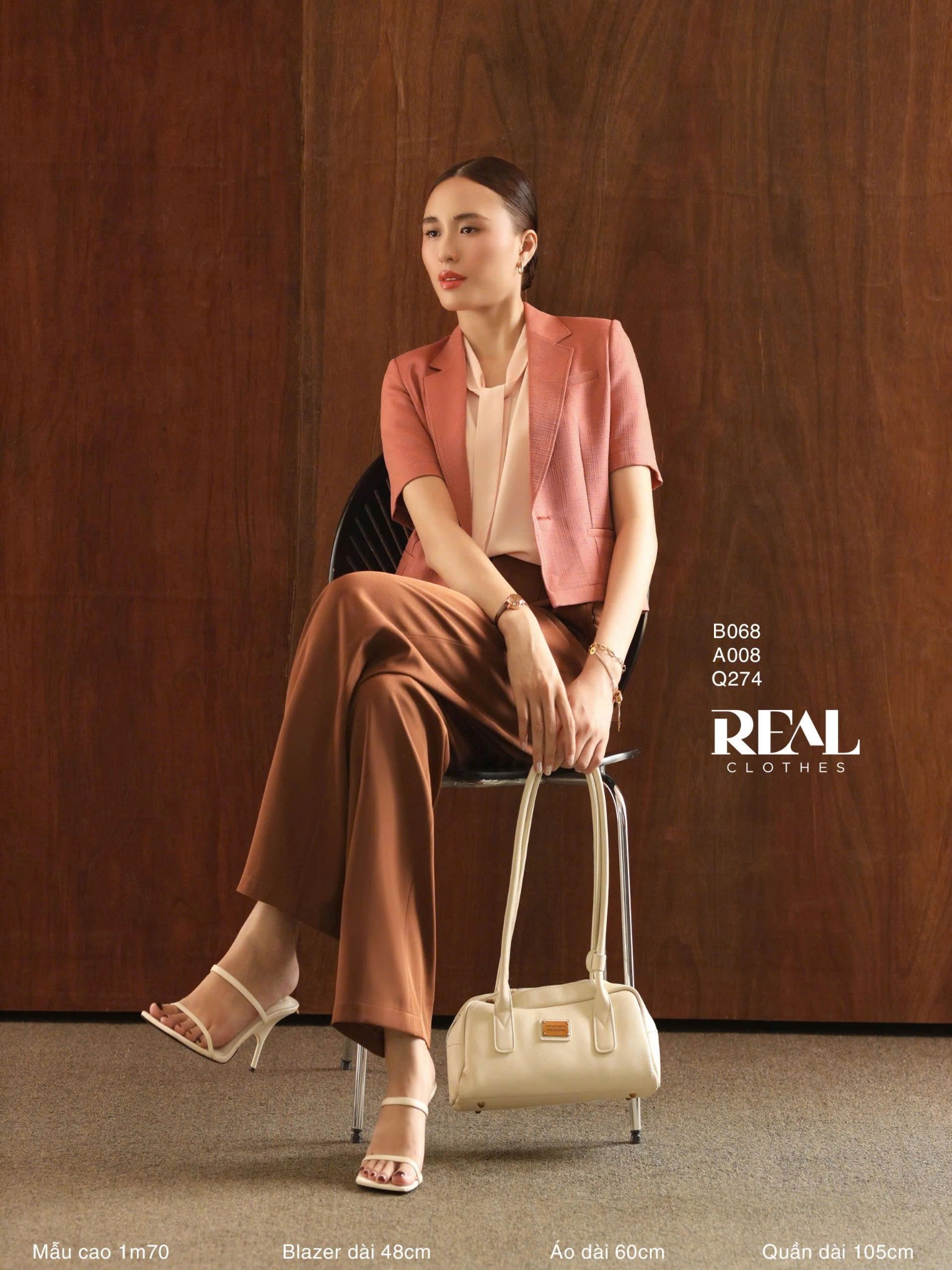 Blazer tay ngắn cam gạch MỚI