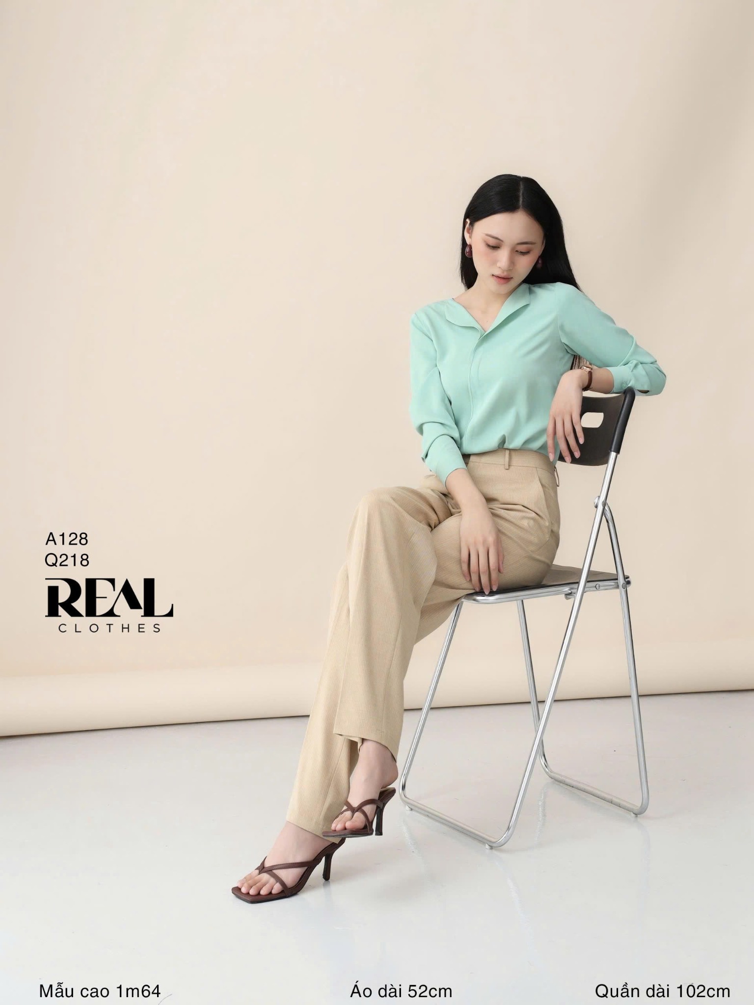 Quần suông Paris nâu nhạt