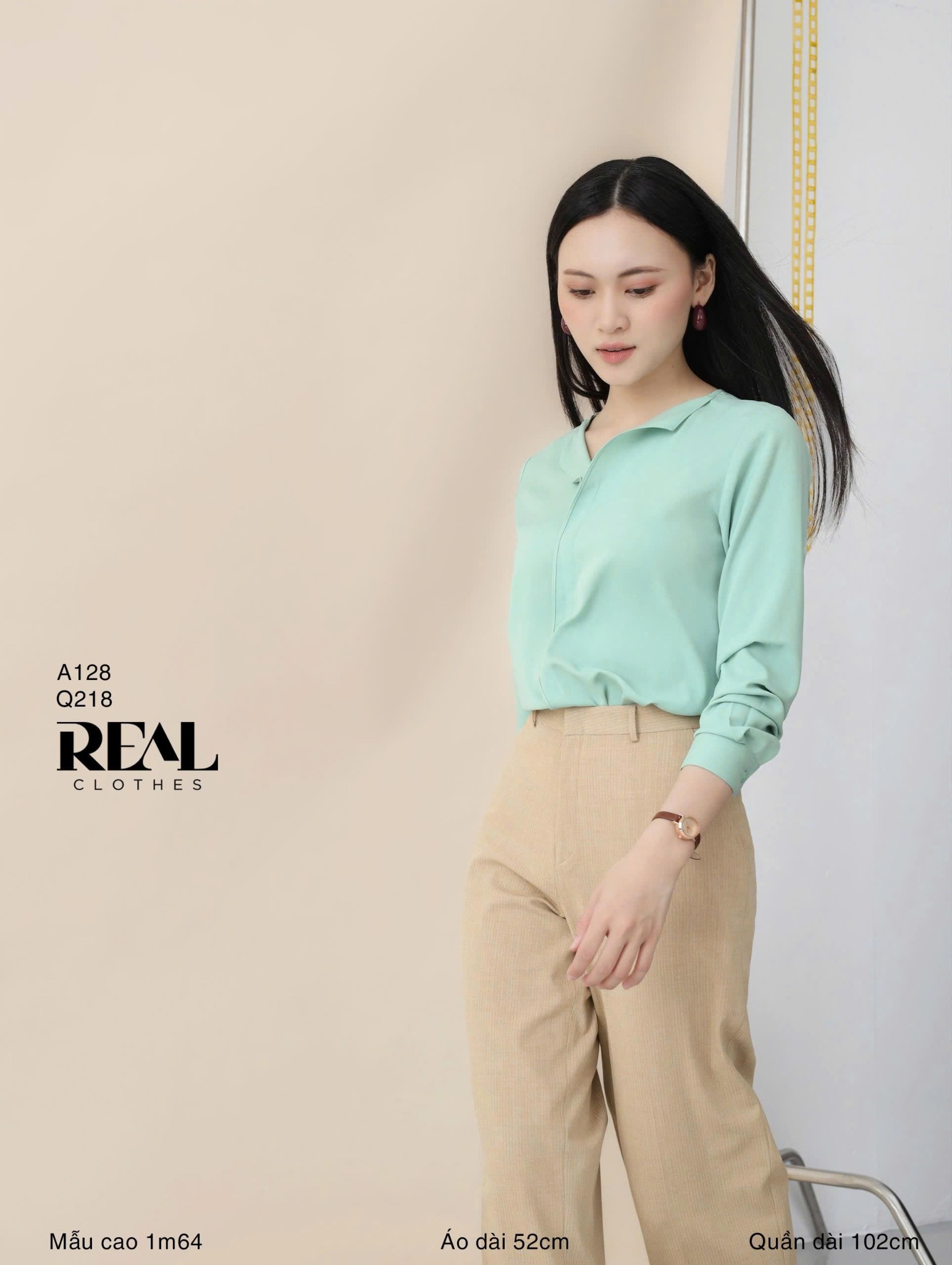 Áo cổ lật olive