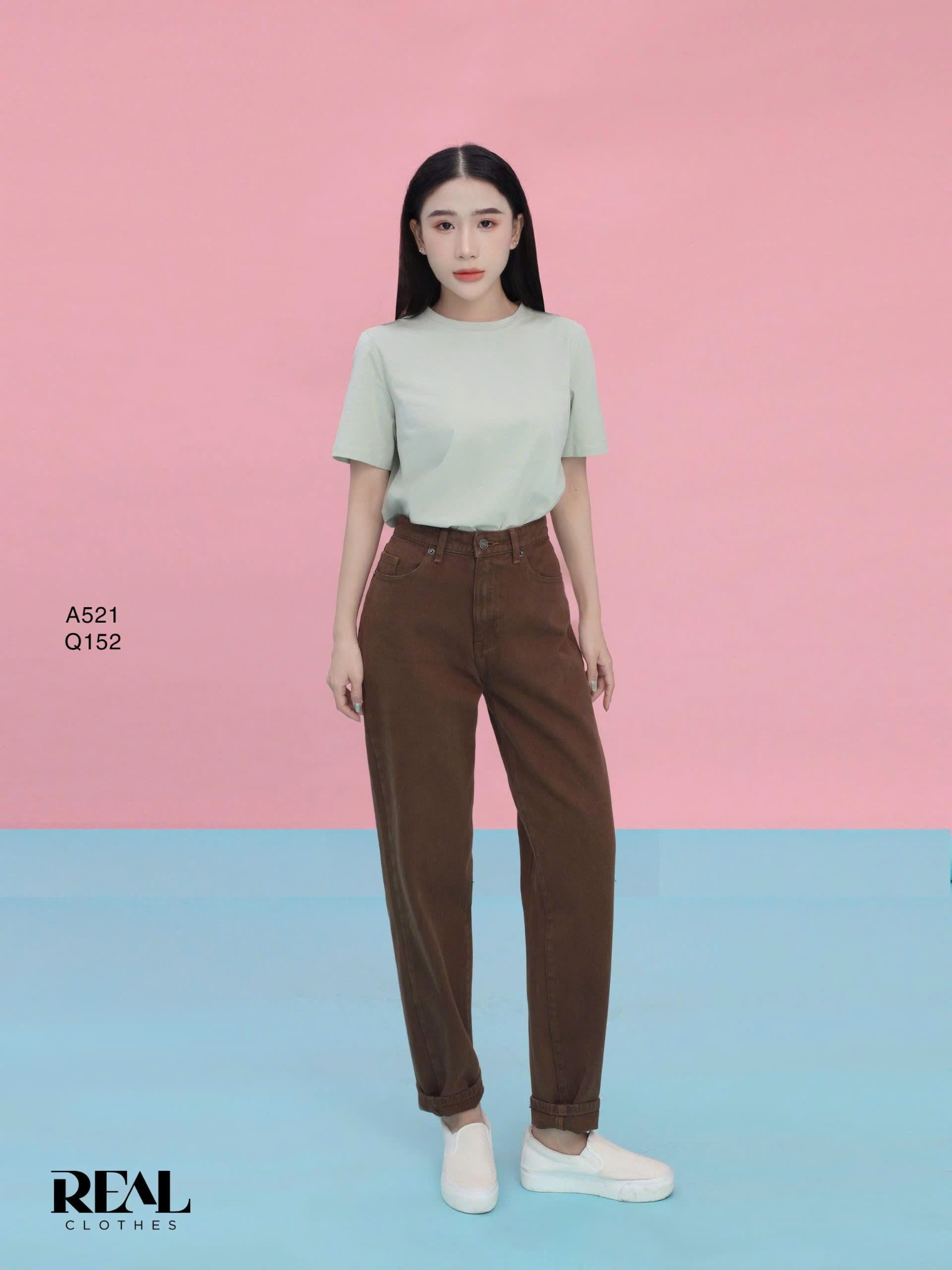  Quần Jeans baggy nâu SALE 