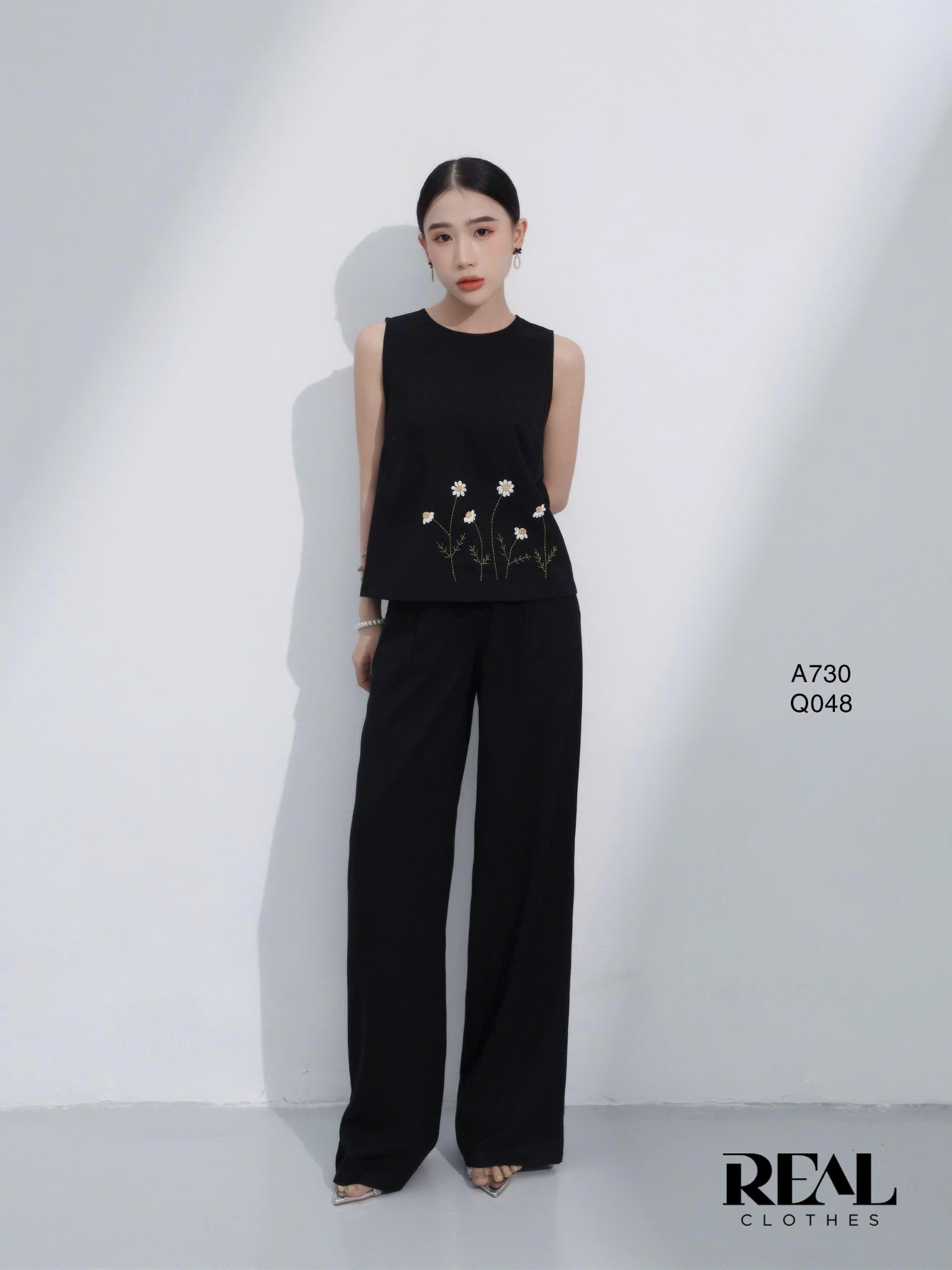 Quần suông HQ linen đen