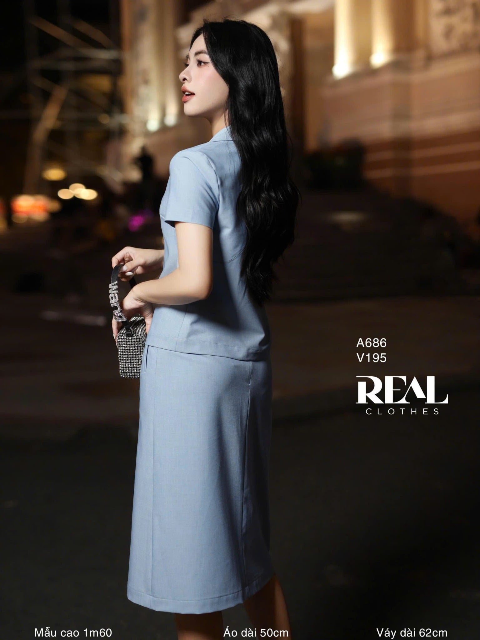 Áo cổ ve blue SALE