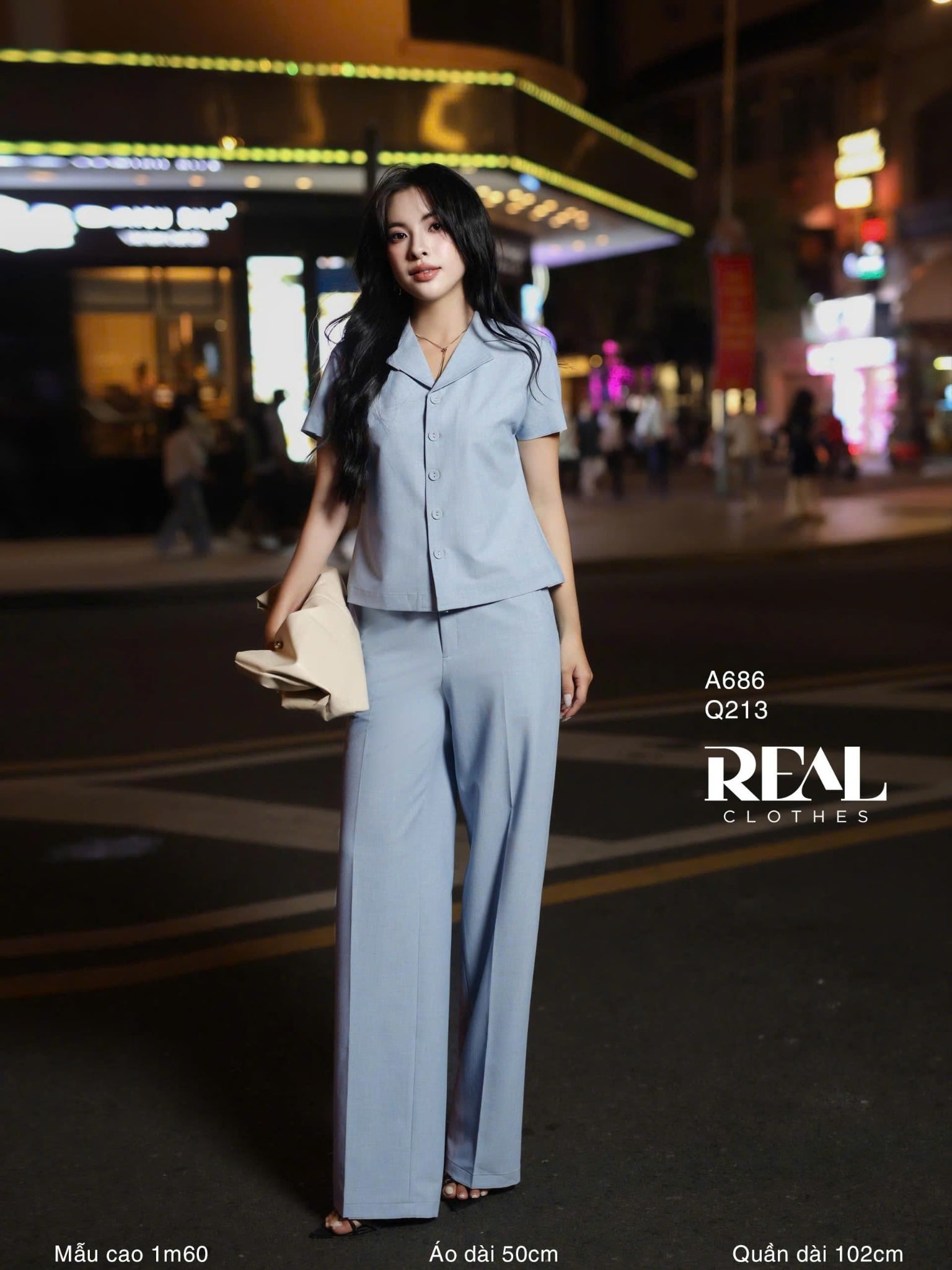 Áo cổ ve blue SALE