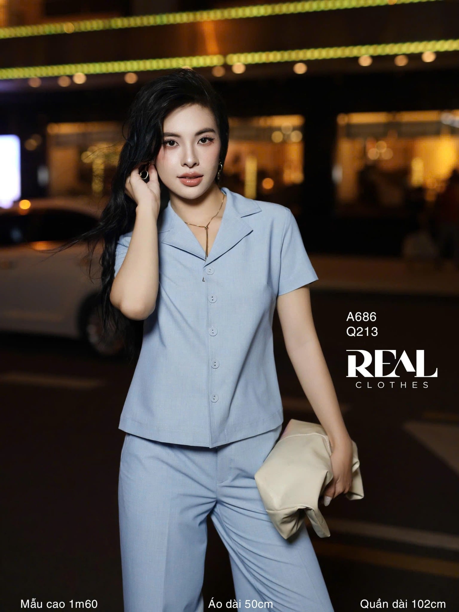Quần suông Paris blue SALE