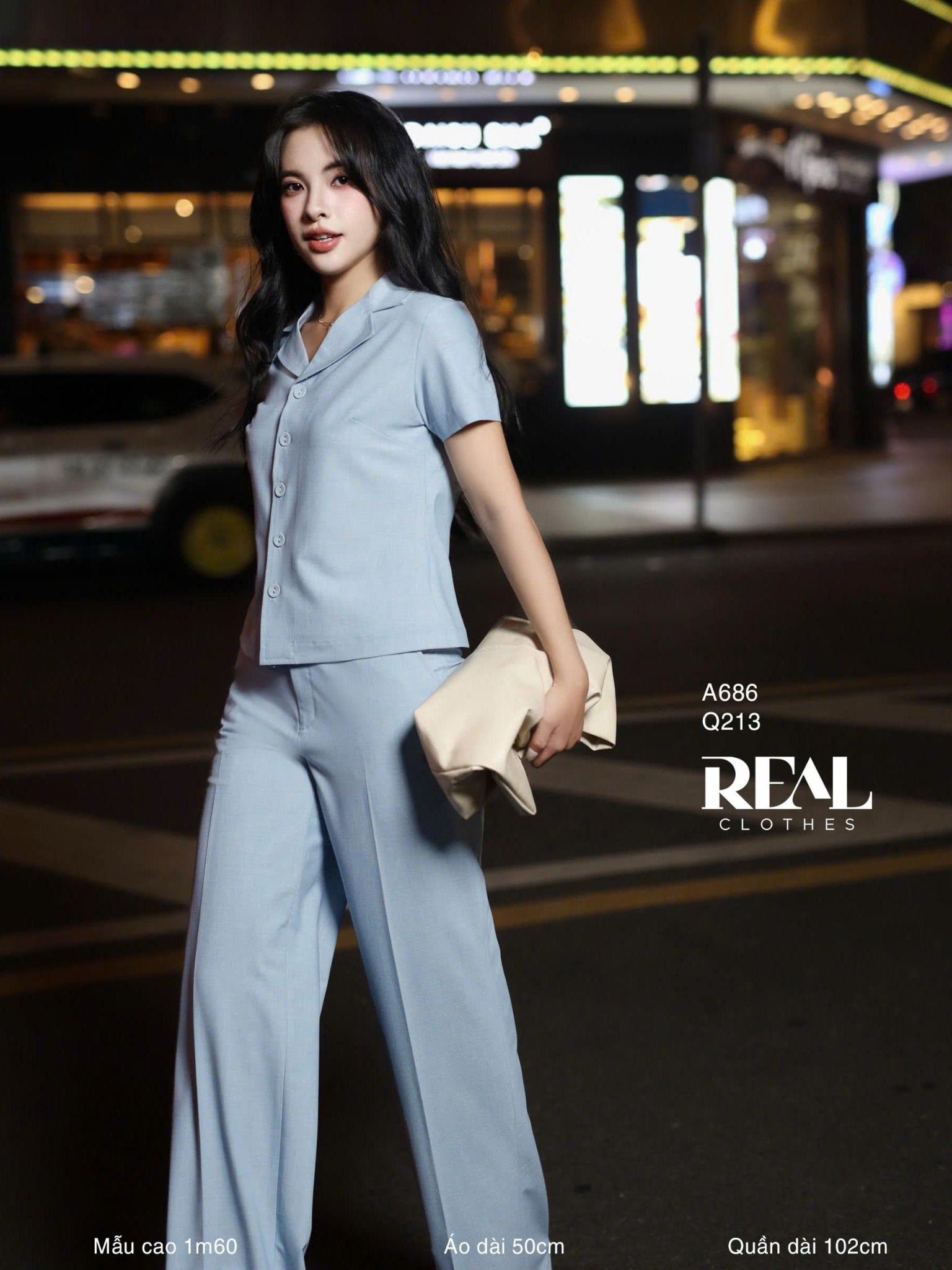 Áo cổ ve blue SALE