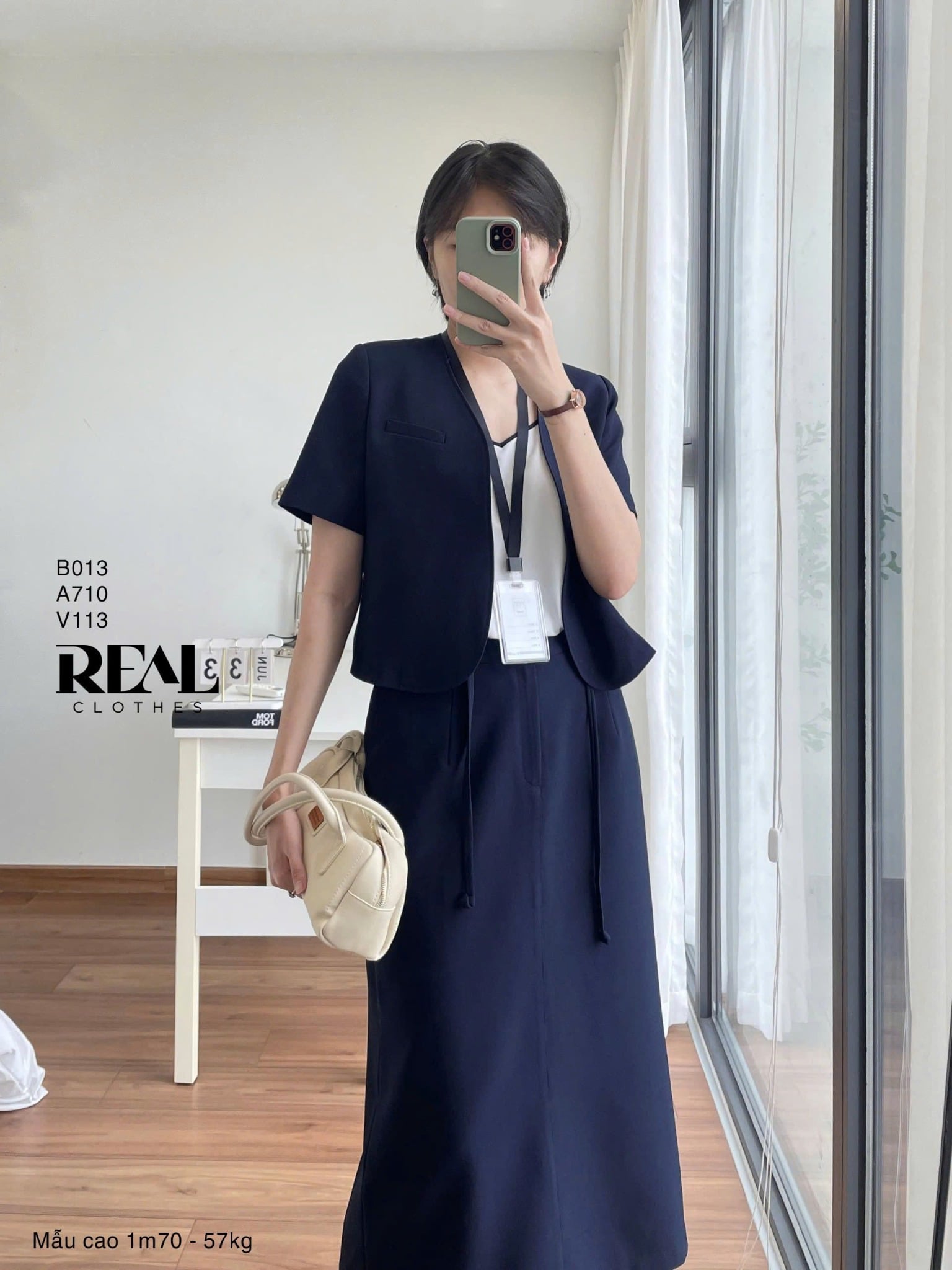 Váy suông xanh đen