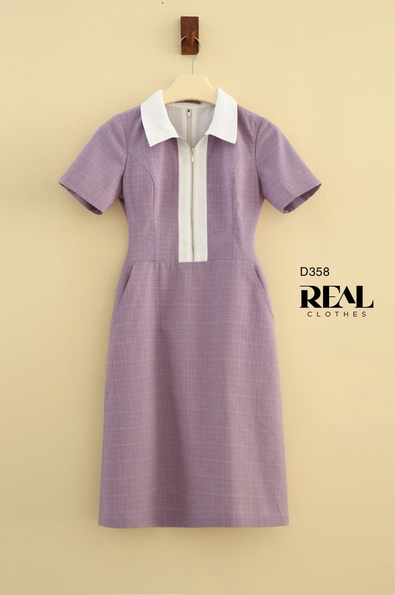 Đầm Zipper caro tím SALE