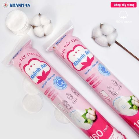 Bông tẩy trang 160 miếng Bông tẩy trang Khánh An