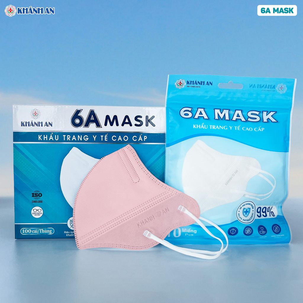 Khẩu trang y tế 6A Mask Khánh An hồng