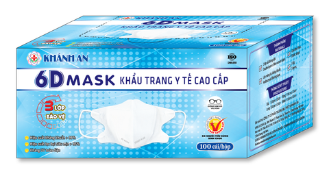 Khẩu trang 6D Khánh An hộp 40 cái