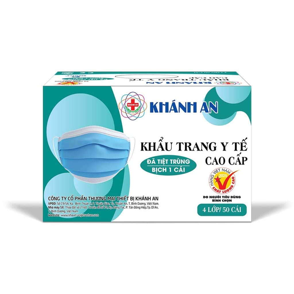 Khẩu trang y tế 4 lớp Khánh An tiệt trùng bịch 1 cáic