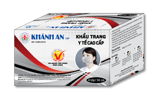 Khẩu trang y tế 4 lớp Khánh An vip xanh