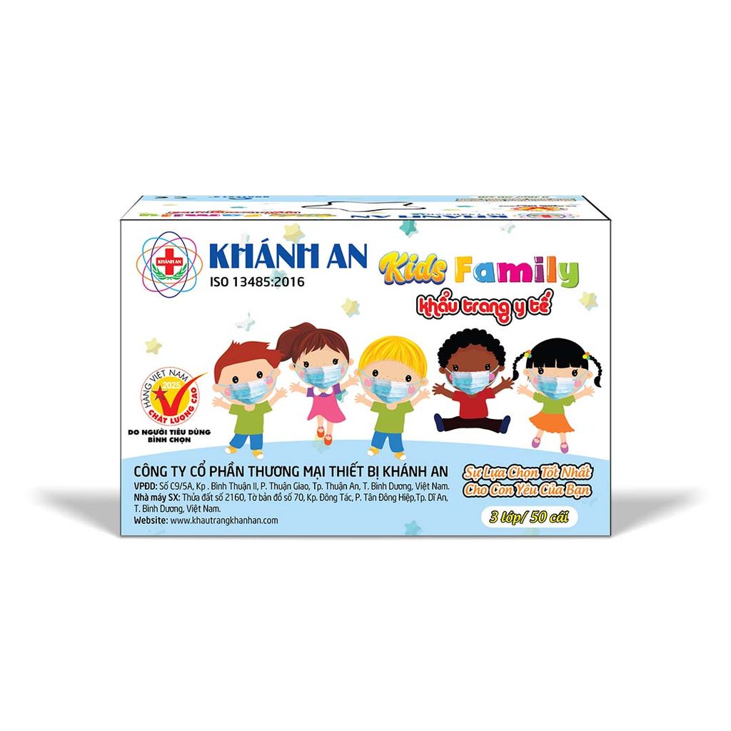 Khẩu trang y tế trẻ em Khánh An 3 lớp