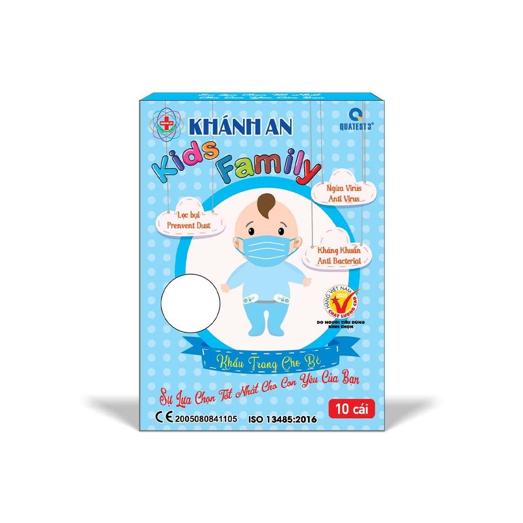 Khẩu trang y tế trẻ em 3D Kids Khánh An size M