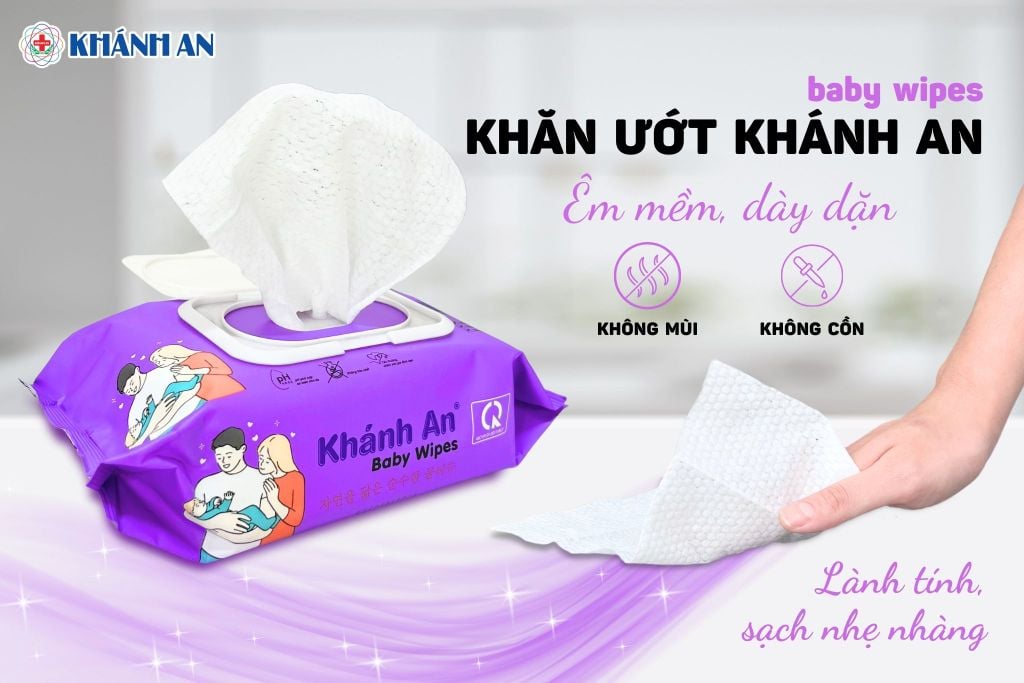 Khăn ướt không mùi Khánh An 180gr