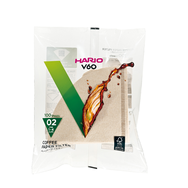 Giấy lọc cà phê HARIO V60 100 tờ (size 02, màu tự nhiên)