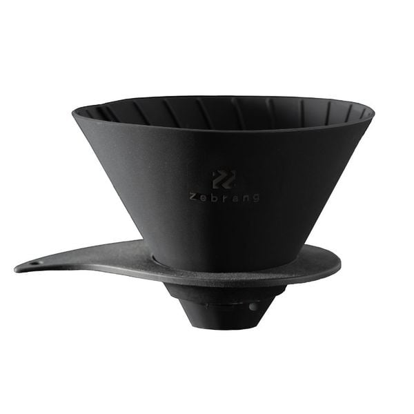 Phễu pha cà phê du lịch Hario V60 Zebrang flat dripper ZB-VDFP-02B bằng silicone, size 02 (có thể tháo rời và cuộn tròn)