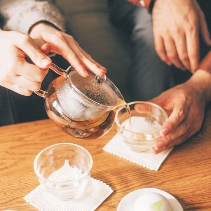  Bình trà thủy tinh kèm lưới lọc kim loại Hario Cha Cha Kyusu Maru CHJMN-45T 450ml 