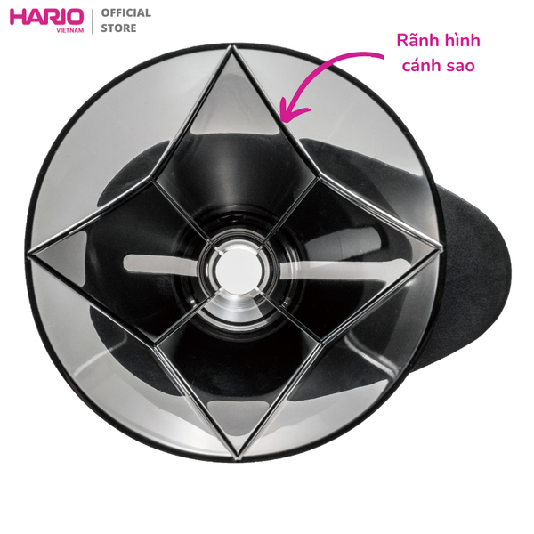 Phễu pha cà phê Hario V60 one pour dripper Mugen VDMU-02-TB