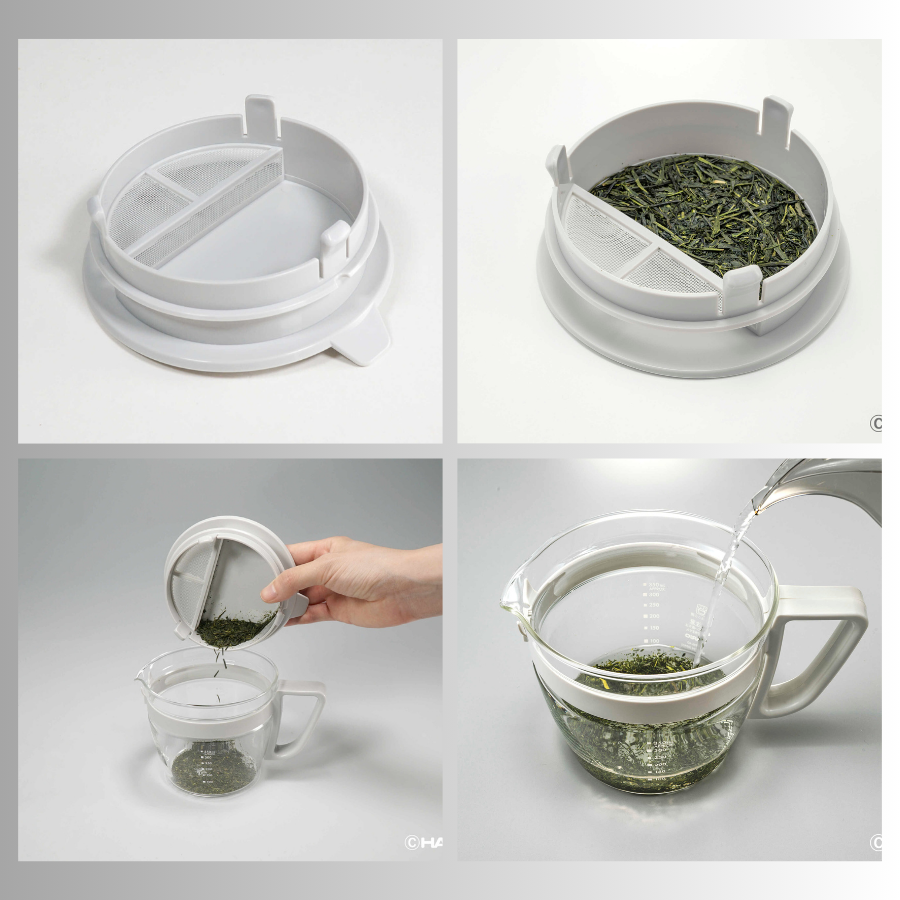  Bình trà thủy tinh chịu nhiệt nắp lưới lọc đa năng Hario Easy Teapot Multy OTPM-40-PGR 400ml 