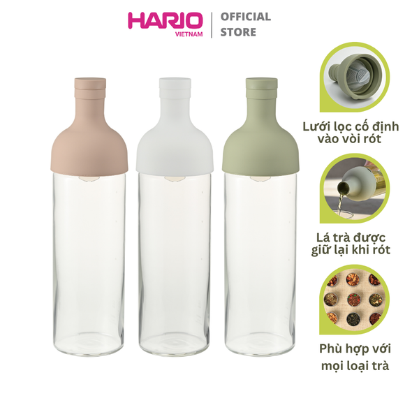 Bình pha trà cold brew Hario Filter-in Bottle FIB 300ml / 750ml (chất liệu thủy tinh, nhiều màu) 