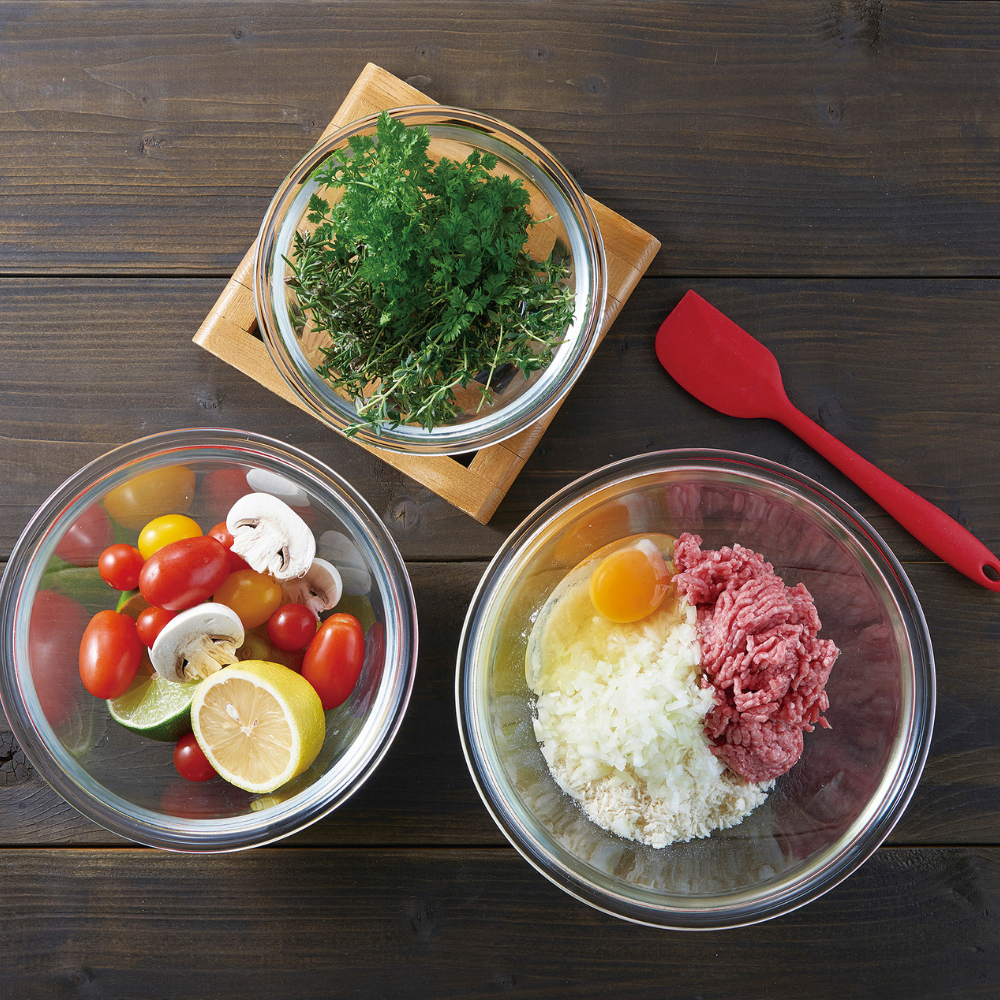  Tô trộn thủy tinh chịu nhiệt cao cấp Hario Mixing Bowl 2.2L (dùng được lò nướng, lò vi sóng) 