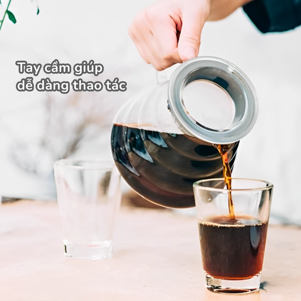  Bình server đựng cà phê Hario V60 Glass Server size 02-600ml thủy tinh chịu nhiệt cao cấp 