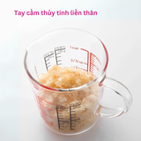  Ca đong chia vạch thủy tinh chịu nhiệt HARIO 200ml (có quai cầm, dùng được lò vi sóng) làm bếp, pha chế - Measure Cup Wide CMJW-200 