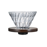  Phễu V60 thủy tinh pha cà phê Hario heat-resistant glass dripper walnut wood series VDG-02-WN 