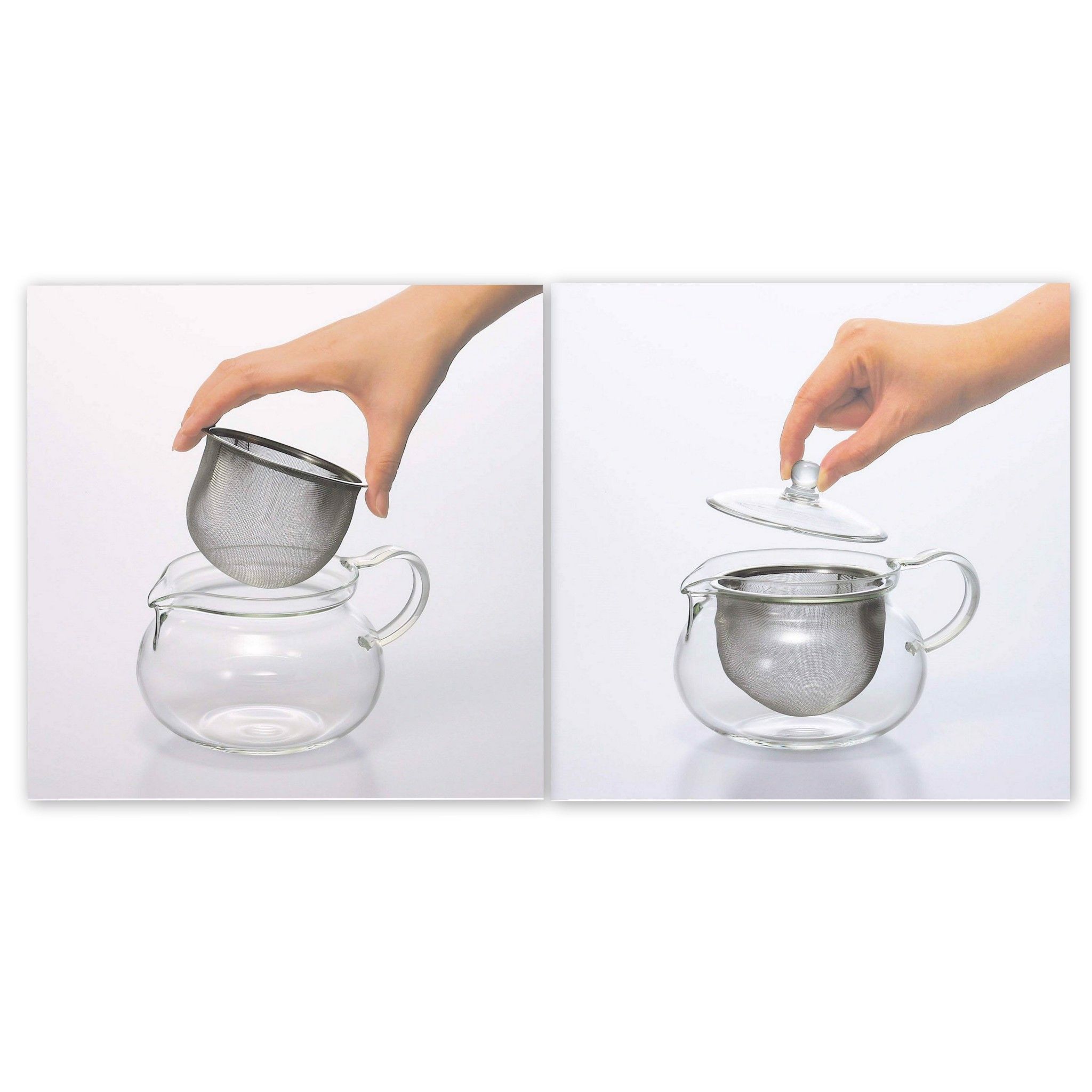  Bình trà thủy tinh kèm lưới lọc kim loại Hario Cha Cha Kyusu Maru CHJMN-45T 450ml 