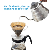  Ấm cổ ngỗng pha cà phê Hario V60 drip kettle Buono VKBR-100-HSV 600ml (Bạc) 