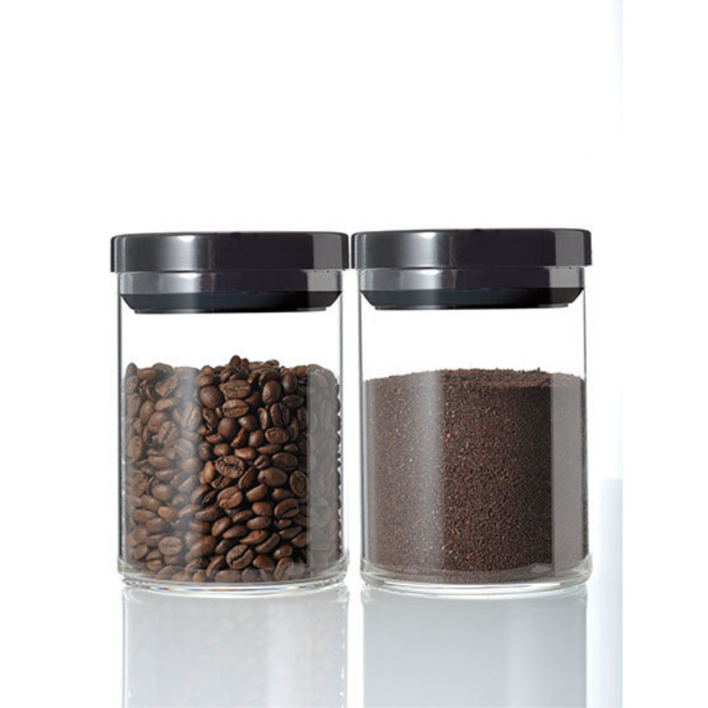  Hũ đựng cà phê bằng thủy tinh có khóa gạt khí Hario coffee canister MCNR-200-B (đựng cà phê hạt / xay, thực phẩm khô) 