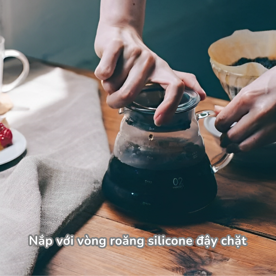  Bình server đựng cà phê Hario V60 glass server XGSR-60-TB bằng thủy tinh - Size 02 - 600ml 